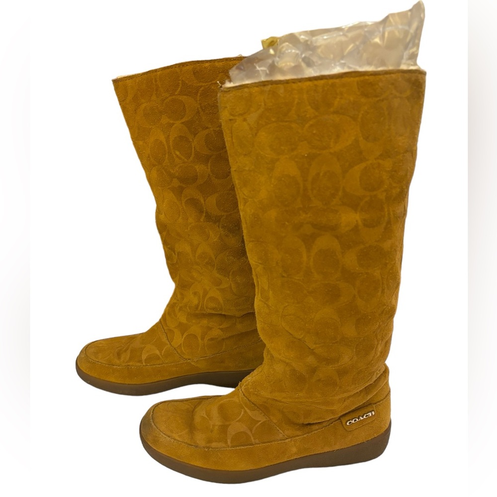 Coach Women’s Chestnut Brown Tamala Suede Boots‎ Size 6.5